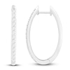 Thumbnail Image 1 of Diamond Hoop Earrings 1/2 ct tw 10K White Gold