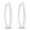 Thumbnail Image 2 of Diamond Hoop Earrings 1/2 ct tw 10K White Gold