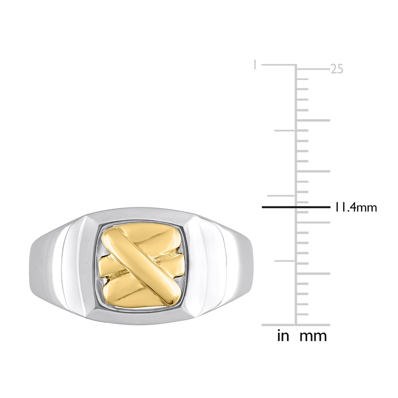 Main Image 4 of Y-Knot Men's Ring 14K Two-Tone Gold