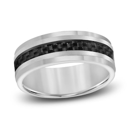 Men's Wedding Band Carbon Fiber/Tungsten 8.0mm