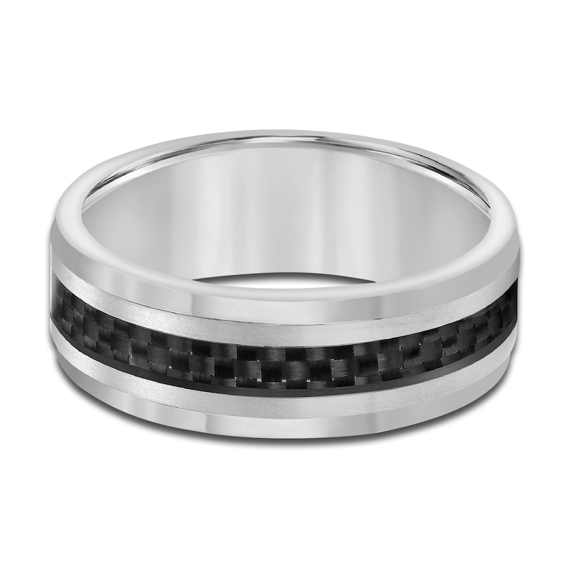 Men's Wedding Band Carbon Fiber/Tungsten 8.0mm