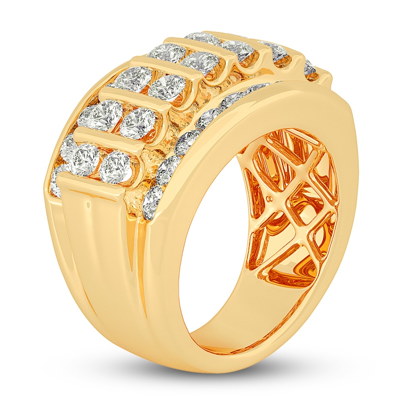 Main Image 2 of Certified Men's Lab-Created Diamond Ring 4 ct tw Round 14K Yellow Gold