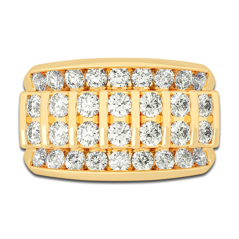 Main Image 3 of Certified Men's Lab-Created Diamond Ring 4 ct tw Round 14K Yellow Gold