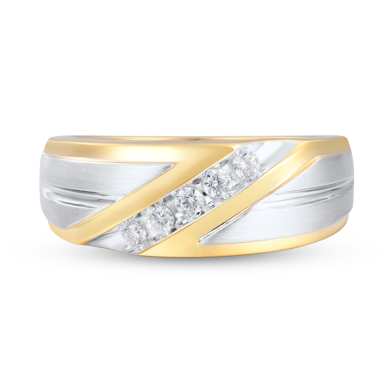 Men's Diamond Anniversary Band 1/4 ct tw Round 14K Two-Tone Gold