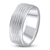 Thumbnail Image 2 of Men's Diamond-Cut Wedding Band 14K White Gold 8.0mm