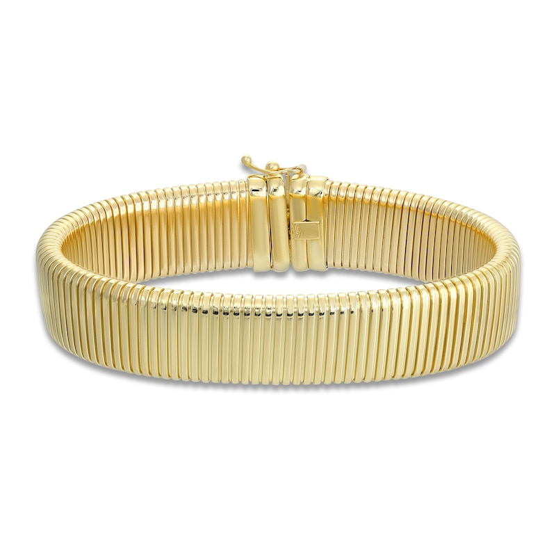 Main Image 1 of LUXE by Italia D'Oro Hollow Tubogas Bracelet 18K Yellow Gold 7.5 15.0mm