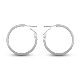 Diamond-Cut Hoop Earrings 14K White Gold 20mm