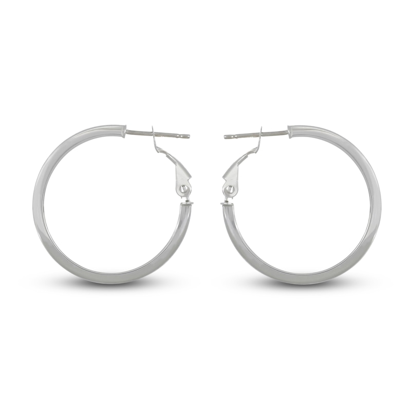 Main Image 1 of Diamond-Cut Hoop Earrings 14K White Gold 20mm