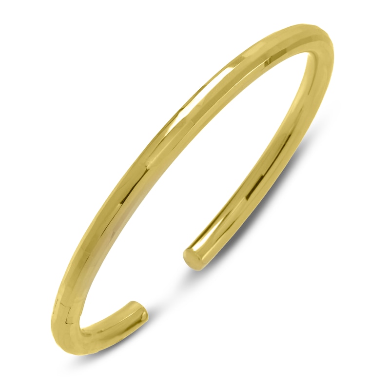 Italia D'Oro Diamond-Cut Cuff Bangle 14K Yellow Gold