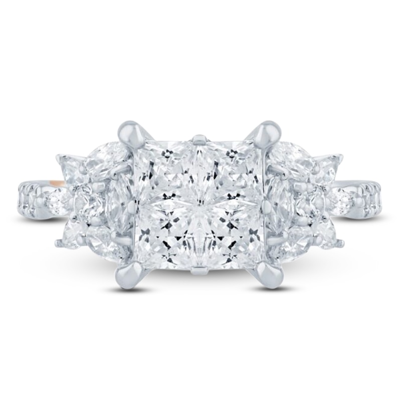 Pnina Tornai Diamond Princess-Cut Quad Engagement Ring 2-1/6 ct tw 14K White Gold