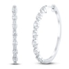 Thumbnail Image 1 of Diamond Hoop Earrings 1-1/2 ct tw 14K White Gold
