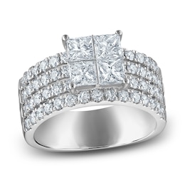 Brilliant Moments Princess-Cut Quad Diamond Engagement Ring 2-1/2 ct tw 14K White Gold