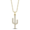 Thumbnail Image 1 of Shy Creation Diamond Cactus Necklace 1/10 ct tw 14K Yellow Gold 18&quot; JR55001165