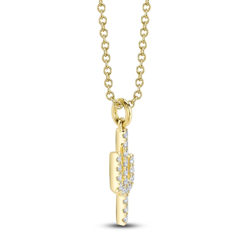 Main Image 3 of Shy Creation Diamond Cactus Necklace 1/10 ct tw 14K Yellow Gold 18&quot; JR55001165