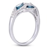 Thumbnail Image 2 of Marquise-Cut Natural London Blue Topaz & White Lab-Created Sapphire Ring Sterling Silver