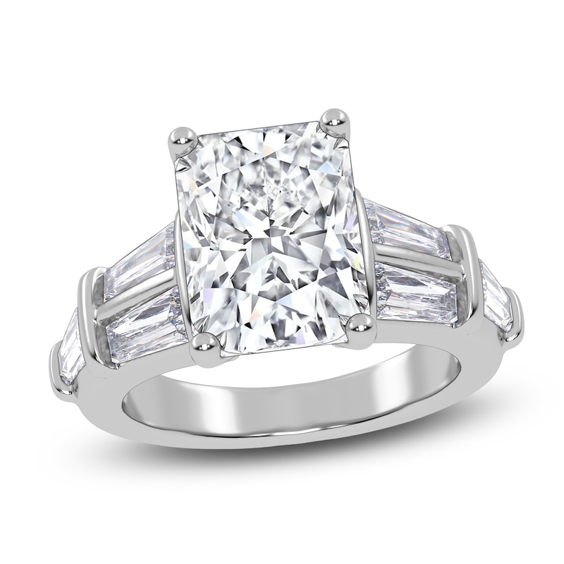 Main Image 1 of Radiant-Cut Lab-Created Diamond Engagement Ring 4-1/2 ct tw 14K White Gold