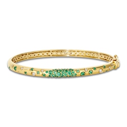 Le Vian Emerald Ombré Bangle Bracelet 1/6 ct tw Diamonds 14K Honey Gold