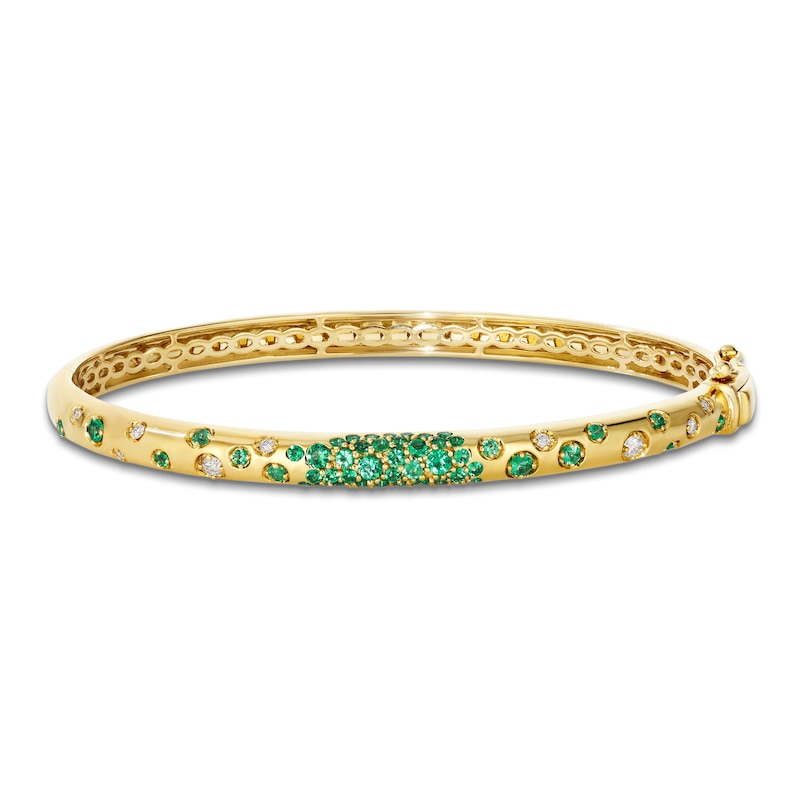 Main Image 1 of Le Vian Emerald Ombré Bangle Bracelet 1/6 ct tw Diamonds 14K Honey Gold