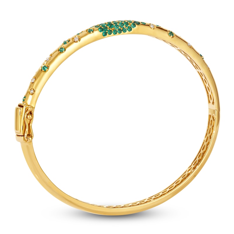 Main Image 2 of Le Vian Emerald Ombré Bangle Bracelet 1/6 ct tw Diamonds 14K Honey Gold