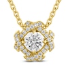 Thumbnail Image 1 of Unspoken Diamond Halo Necklace 1/2 ct tw 14K Yellow Gold 18&quot;