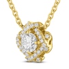 Thumbnail Image 2 of Unspoken Diamond Halo Necklace 1/2 ct tw 14K Yellow Gold 18&quot;