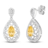 Thumbnail Image 2 of Pear-Shaped Natural Citrine & Diamond Dangle Earrings 1/6 ct tw Sterling Silver