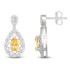 Thumbnail Image 3 of Pear-Shaped Natural Citrine & Diamond Dangle Earrings 1/6 ct tw Sterling Silver