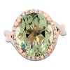 Thumbnail Image 1 of Jared Atelier Oval-Cut Natural Green Quartz & Certified Diamond Halo Ring 1/5 ct tw 14K Two-Tone Gold