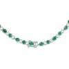 Thumbnail Image 3 of Oval, Pear & Round-Cut Natural Emerald & Diamond Bracelet 1/5 ct tw 14K White Gold 7&quot;