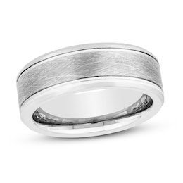 White Tungsten Carbide Wedding Band