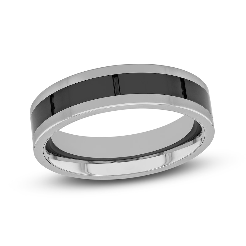 Wedding Band Black Tungsten 6mm