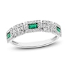 Thumbnail Image 0 of Natural Emerald Ring 3/8 ct tw Diamonds 14K White Gold