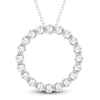 Thumbnail Image 0 of Diamond Circle Pendant Necklace 5 ct tw Round 14K White Gold 18"