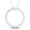 Thumbnail Image 2 of Diamond Circle Pendant Necklace 5 ct tw Round 14K White Gold 18"