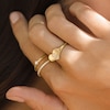 Thumbnail Image 4 of Juliette Maison Black Diamond Initial Heart Signet Ring 1/6 ct tw Round 10K White Gold