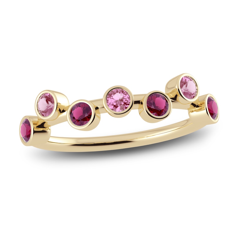 Juliette Maison Natural Rhodolite Garnet & Natural Pink Tourmaline Ring 10K Gold