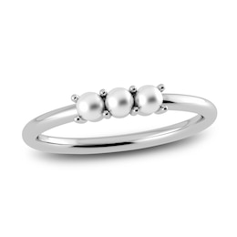 Juliette Maison Freshwater Cultured Pearl Trio Ring 10K White Gold