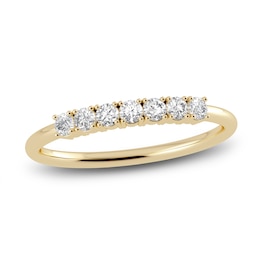 Juliette Maison Natural White Sapphire Half Eternity Ring 10K Yellow Gold