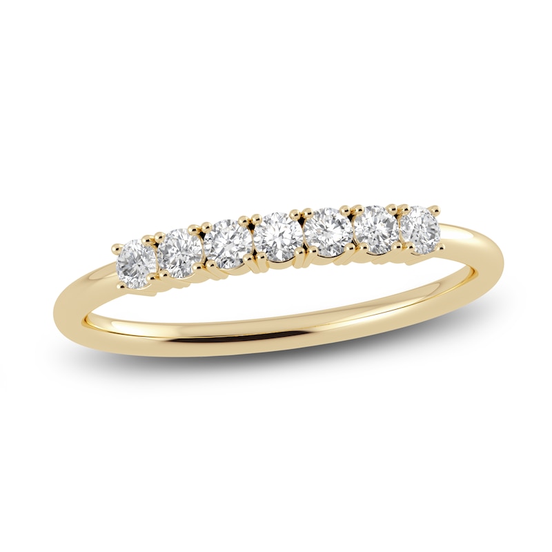 Main Image 1 of Juliette Maison Natural White Sapphire Half Eternity Ring 10K Yellow Gold