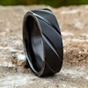 Thumbnail Image 3 of Swirl Wedding Band Black Titanium 7.0mm