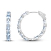 Thumbnail Image 1 of Natural Blue Topaz Hoop Earrings Sterling Silver