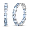 Thumbnail Image 2 of Natural Blue Topaz Hoop Earrings Sterling Silver