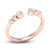 Thumbnail Image 2 of Diamond Bezel Open Cuff Ring 1/5 ct tw Round 14K Rose Gold