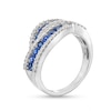 Thumbnail Image 3 of Kallati Round-Cut Natural Blue Sapphire Ring 1/3 ct tw Diamonds 14K White Gold