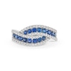 Thumbnail Image 4 of Kallati Round-Cut Natural Blue Sapphire Ring 1/3 ct tw Diamonds 14K White Gold