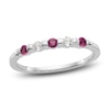 Thumbnail Image 1 of Natural Ruby Stackable Ring 1/10 ct tw Diamonds 14K White Gold