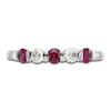 Thumbnail Image 3 of Natural Ruby Stackable Ring 1/10 ct tw Diamonds 14K White Gold