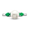 Thumbnail Image 2 of Freshwater Cultured Pearl & Natural Emerald Ring 14K White Gold