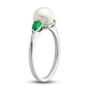 Thumbnail Image 3 of Freshwater Cultured Pearl & Natural Emerald Ring 14K White Gold