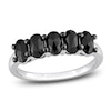 Thumbnail Image 1 of Black Diamond 5-Stone Ring 1-1/4 ct tw Oval 14K White Gold